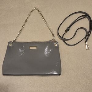 Kate Spade Bixby Place grey gray patent leather bag